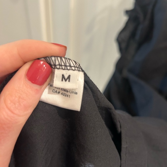 Stark X Women's Ruffled Black Top size medium! 100% cotton - Picture 3 of 5